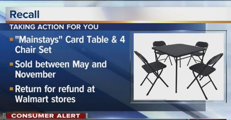 Walmart recalled a card table